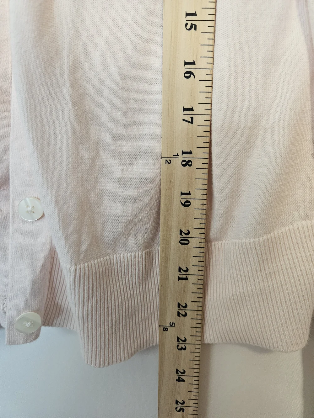 LOFT Light Pink Button-Up Crewneck Cardigan